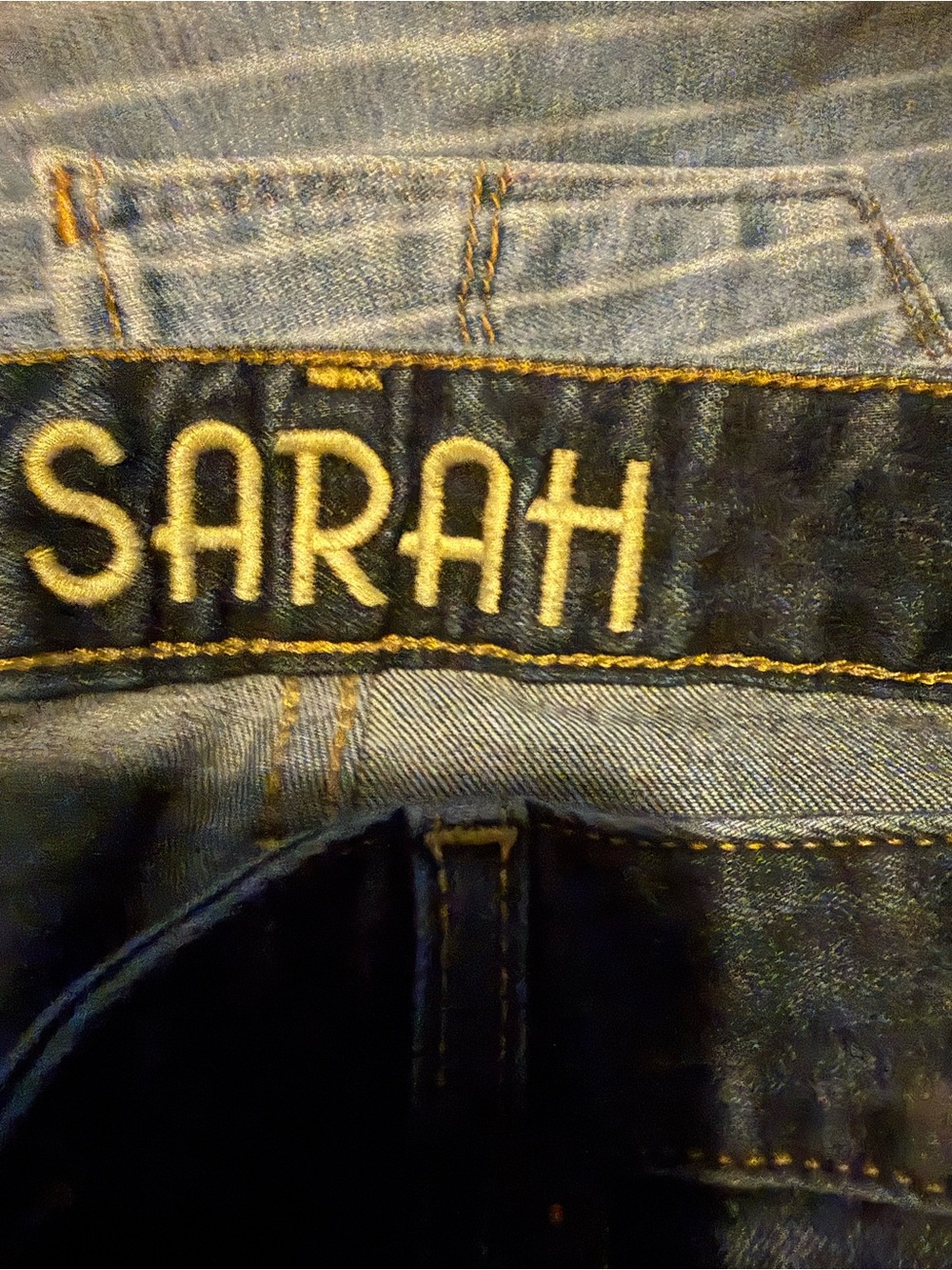 Kimes Sarah  Mid-Rise Straight Leg Jeans in Dark Blue - Picture 2 of 3